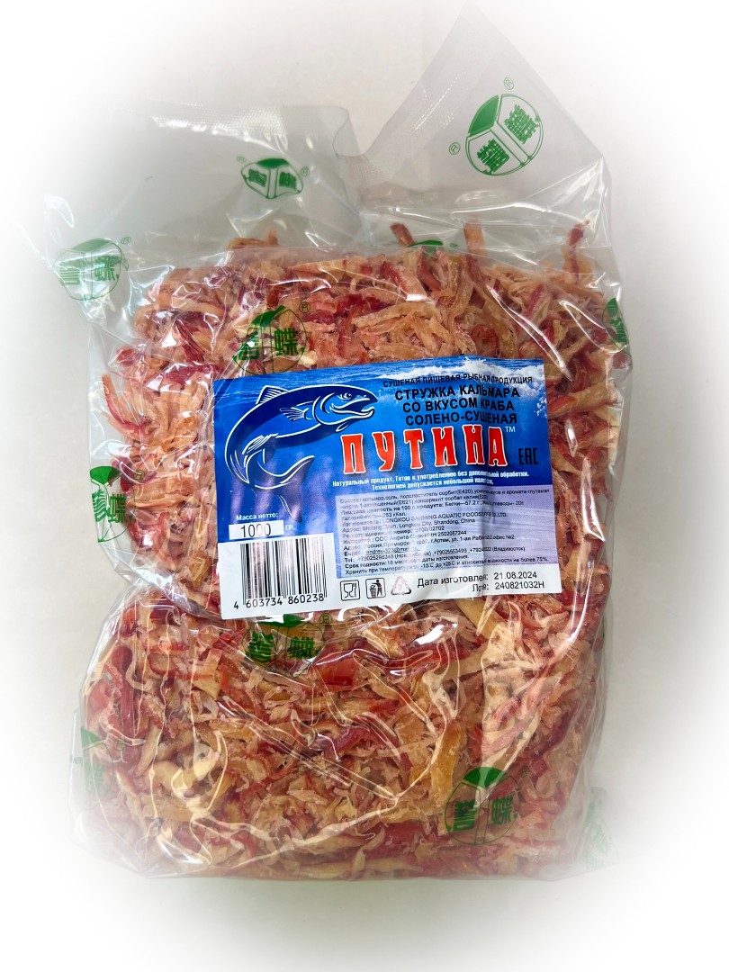Кальмар стружка со вкусом краба "Розовая" (ПУТИНА) в Старом Осколе